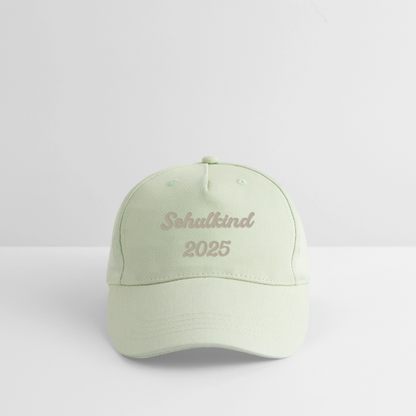 Bio Kinder Kappe "Schulkind 2025" - Helles Mintgrün