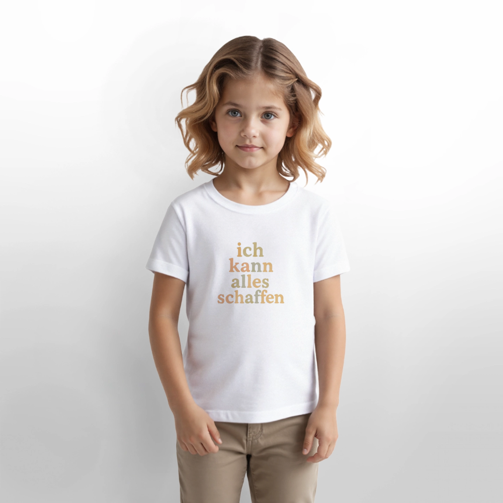 Bio Kinder T-Shirt "Ich kann alles schaffen" - Weiß