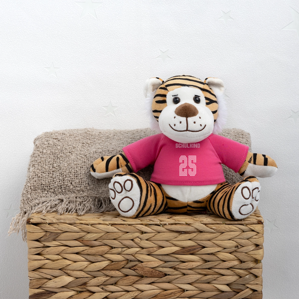 Plüschtiger "Schulkind 2025" - Pink