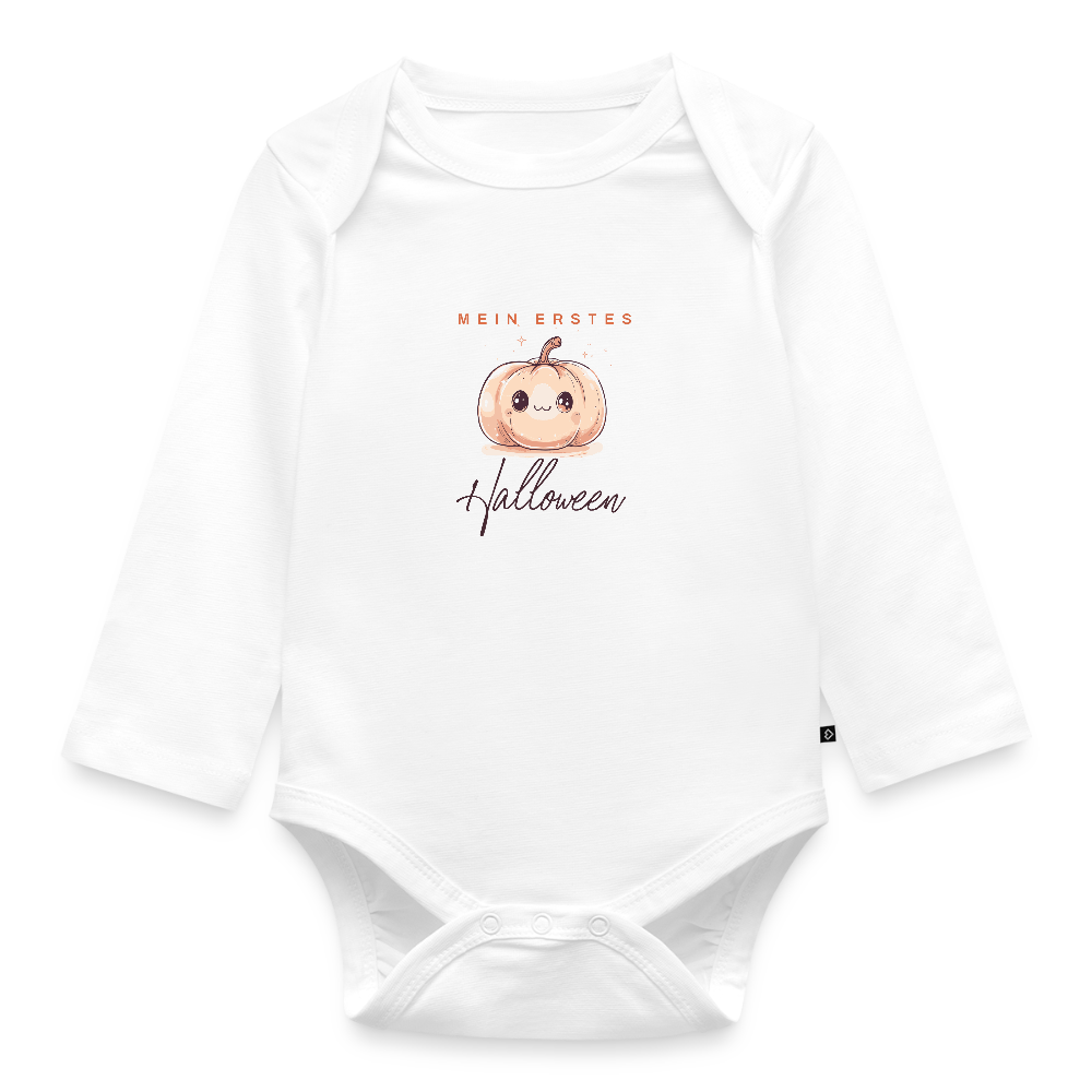 Bio Baby Langarm-Body "mein erstes Halloween" - Weiß