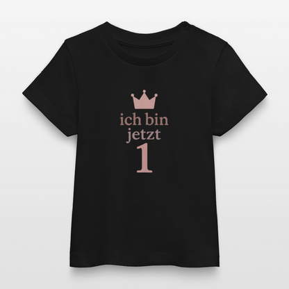Bio Baby T-Shirt "ich bin jetzt eins" - Schwarz