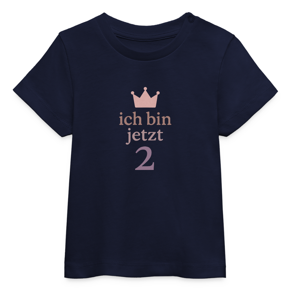 Bio Baby T-Shirt "ich bin jetzt zwei" - Navy