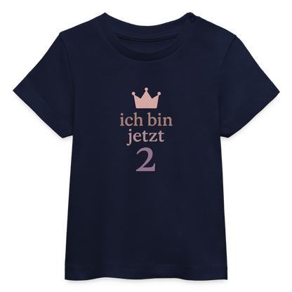Bio Baby T-Shirt "ich bin jetzt zwei" - Navy