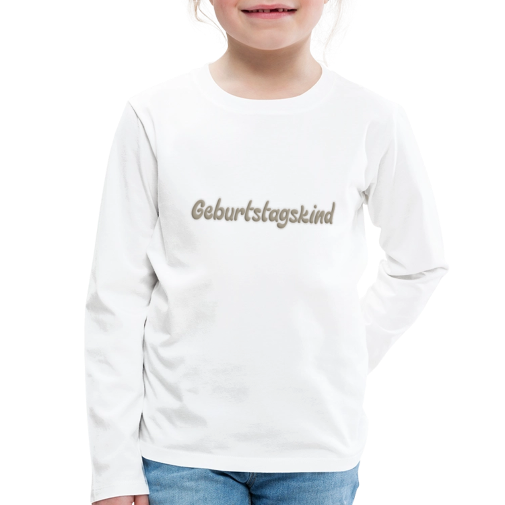 Kinder Langarmshirt "Geburtstagskind" - Weiß