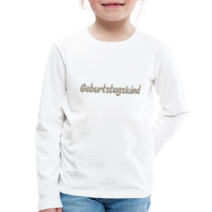 Kinder Langarmshirt "Geburtstagskind" - Weiß