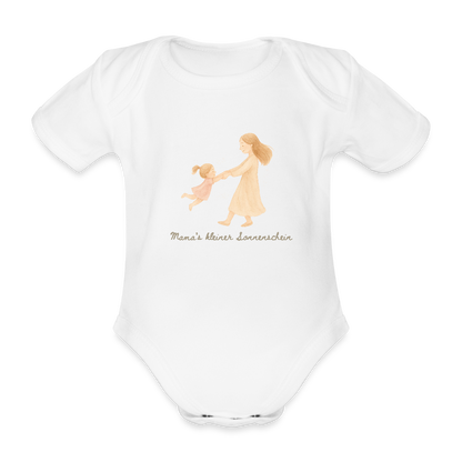 Bio Baby Kurzarm-Body "kleiner Sonnenschein" - Weiß
