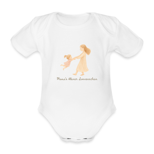 Bio Baby Kurzarm-Body "kleiner Sonnenschein" - Weiß