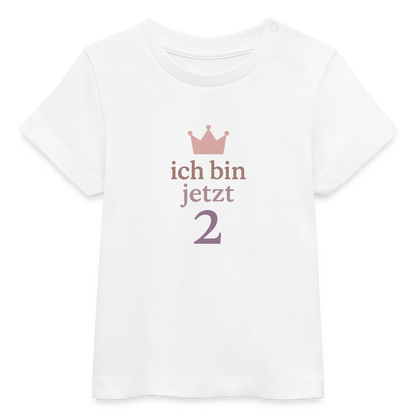 Bio Baby T-Shirt "ich bin jetzt zwei" - Weiß