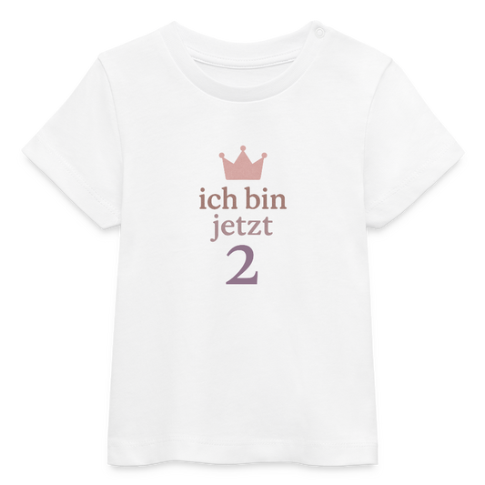 Bio Baby T-Shirt "ich bin jetzt zwei" - Weiß