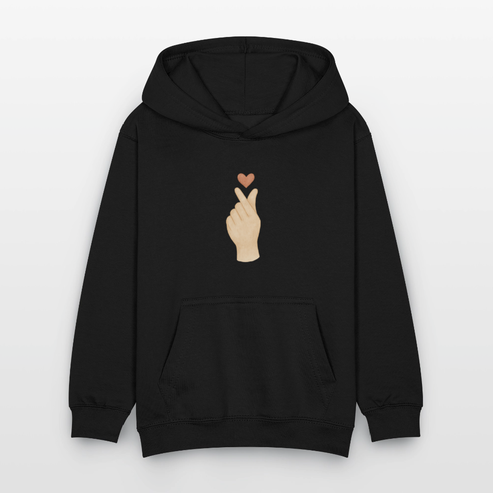 Kinder Kapuzenpullover "Herz" - Schwarz