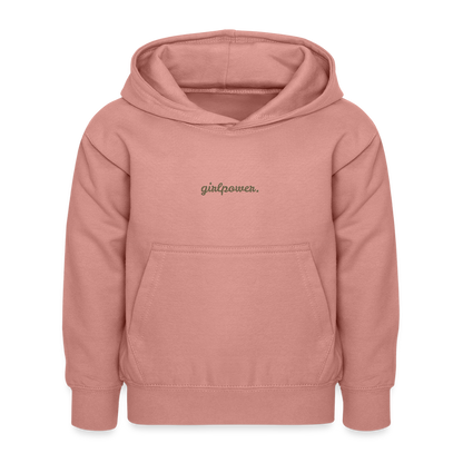 Kinder Kapuzenpullover "girlpower." - Altrosa