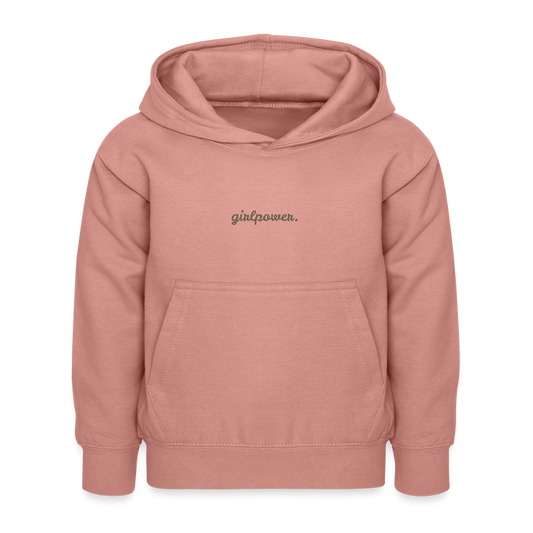 Kinder Kapuzenpullover "girlpower." - Altrosa