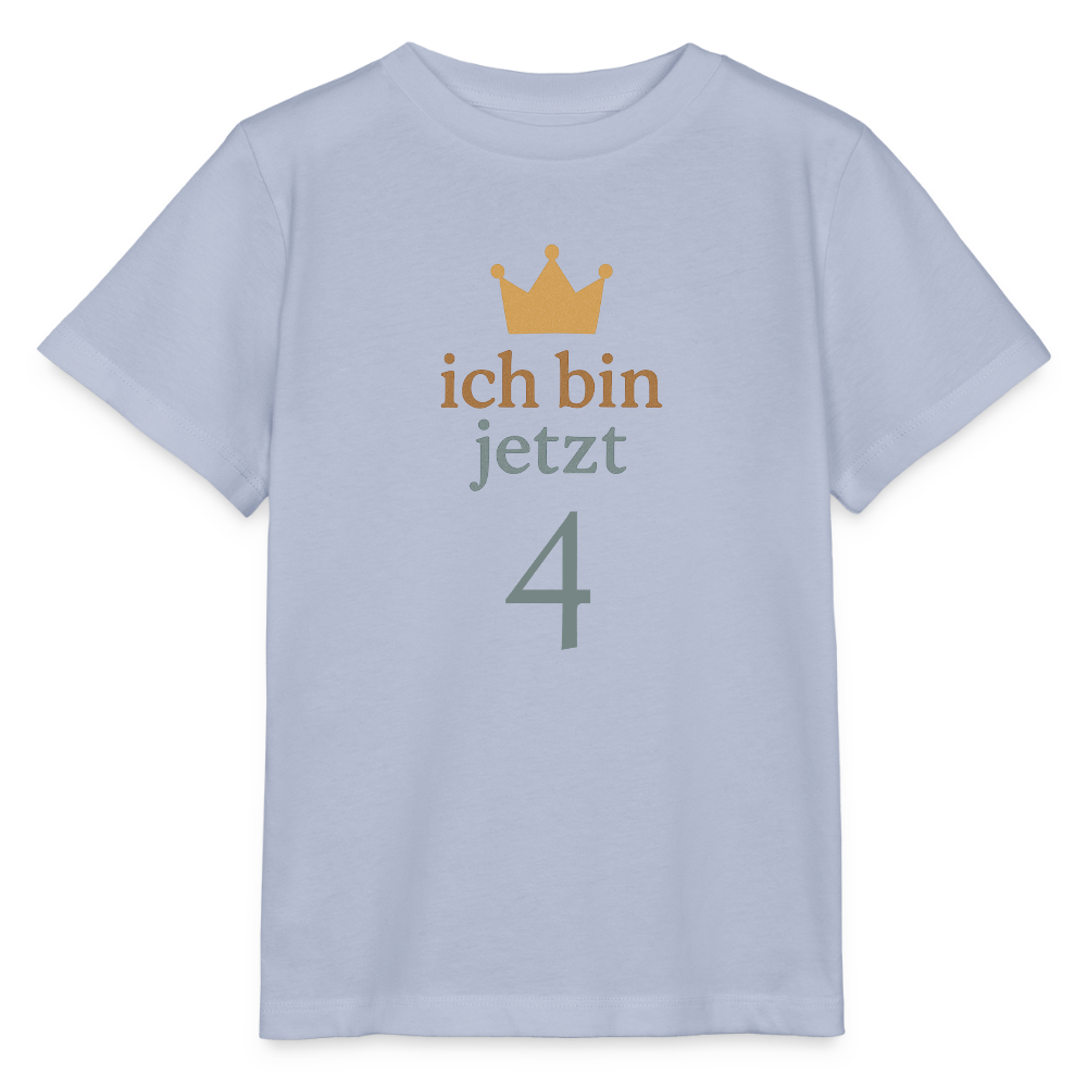 Bio Kinder T-Shirt "ich bin jetzt vier" - Lavendel-Violett