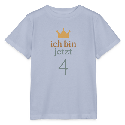 Bio Kinder T-Shirt "ich bin jetzt vier" - Lavendel-Violett