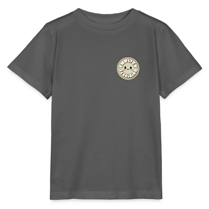 Bio Kinder T-Shirt "Endlich Schulkind Smiley" - Anthrazit