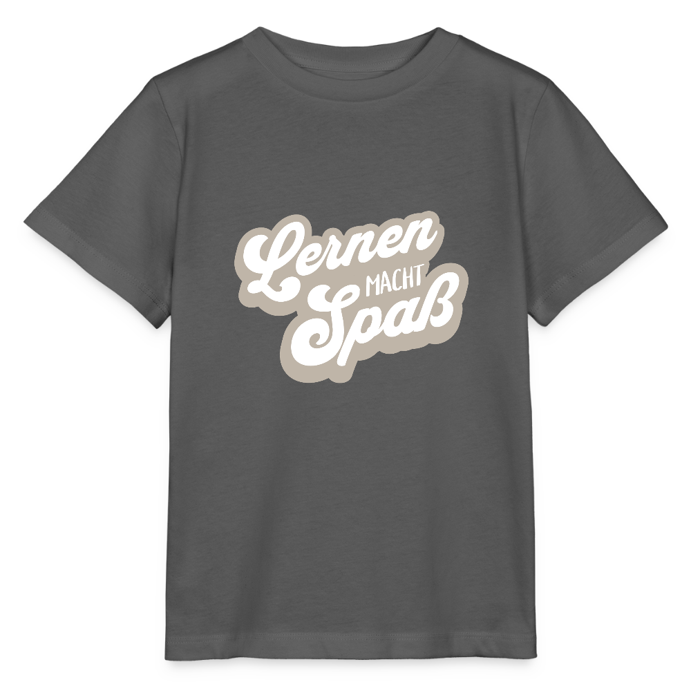 Bio Kinder T-Shirt "Lernen macht Spaß" - Anthrazit