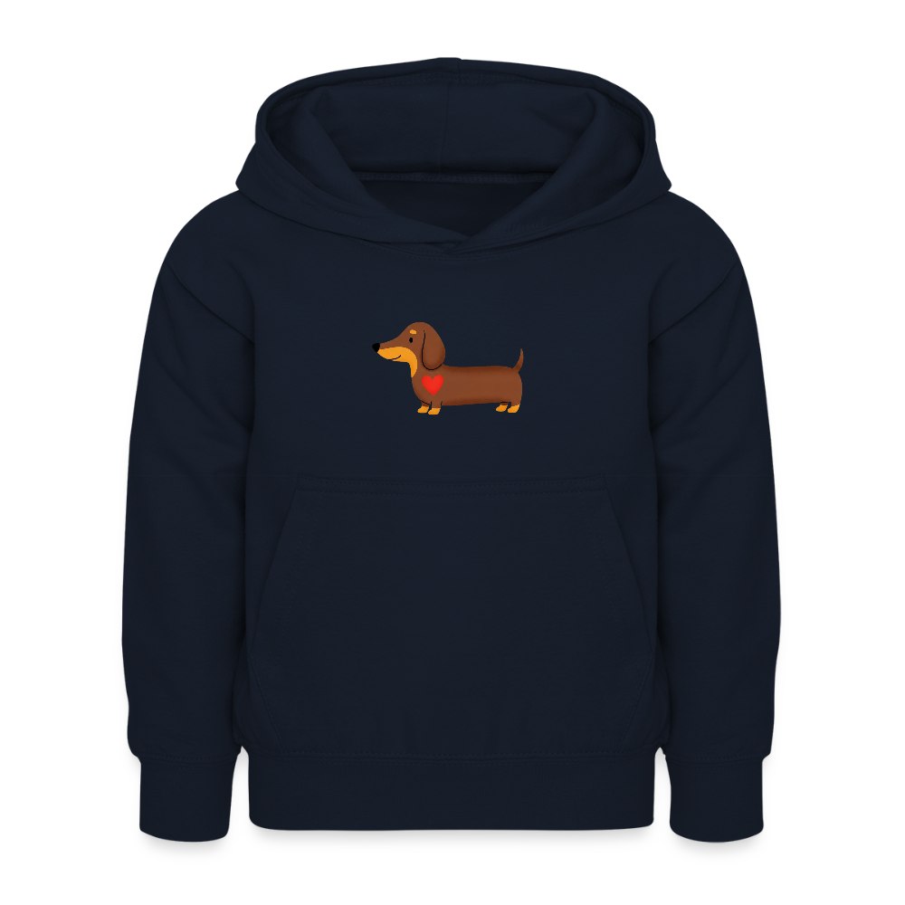 Kinder Kapuzenpullover "Dackel" - Navy