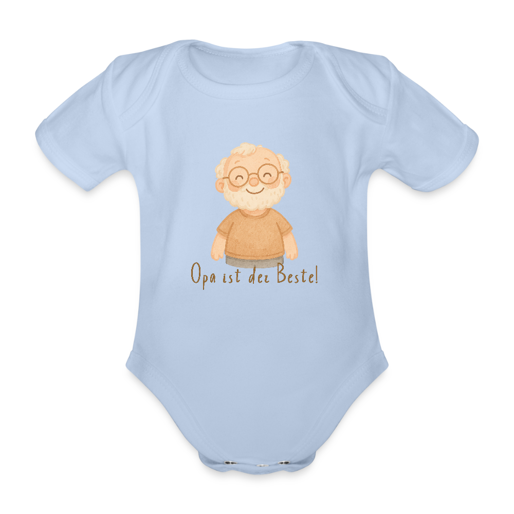 Bio Baby Kurzarm-Body "Opa ist der Beste" - Sky