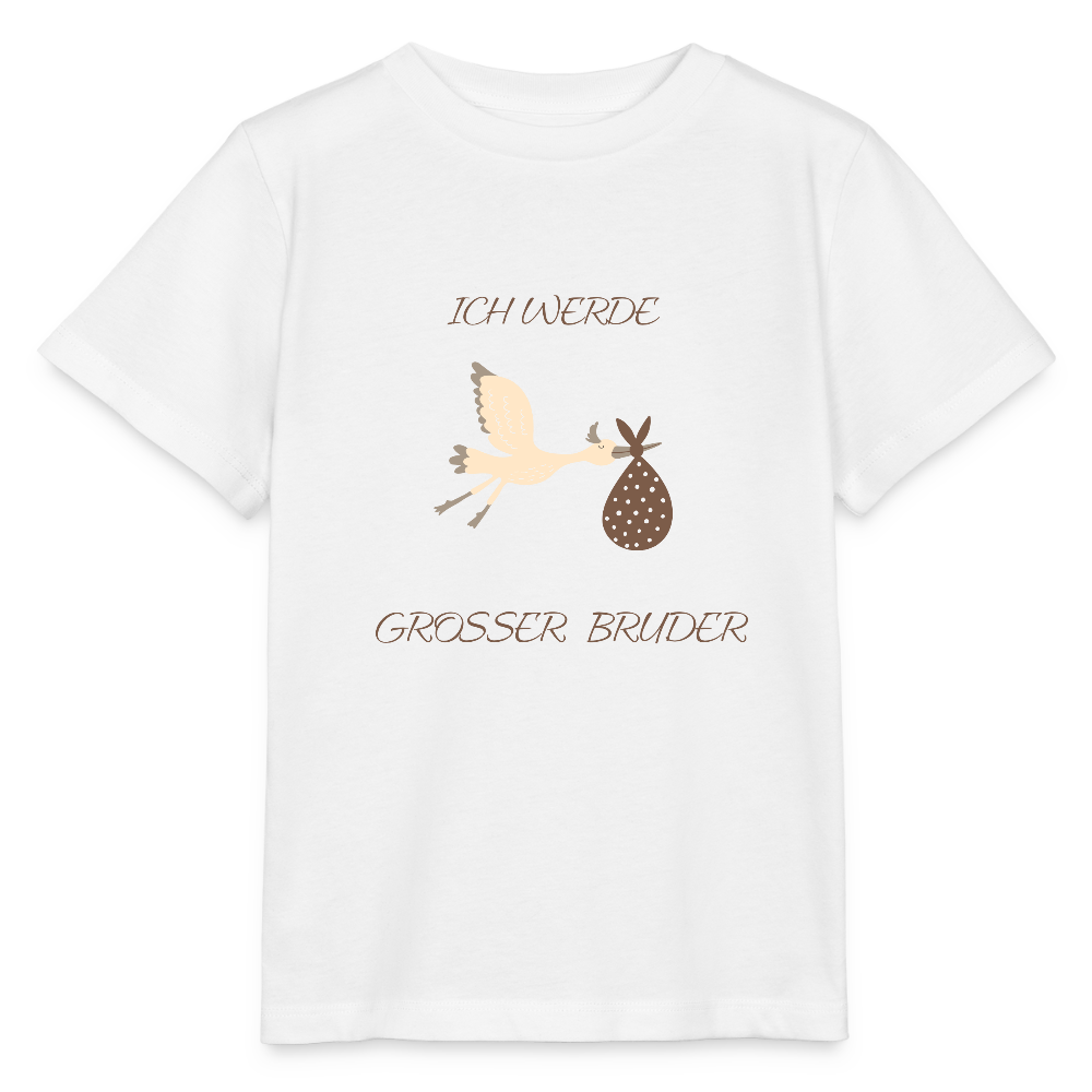 Stanley/Stella Kinder T-Shirt "Ich werde grosser Bruder" - Weiß