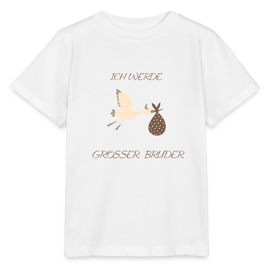 Stanley/Stella Kinder T-Shirt "Ich werde grosser Bruder" - Weiß