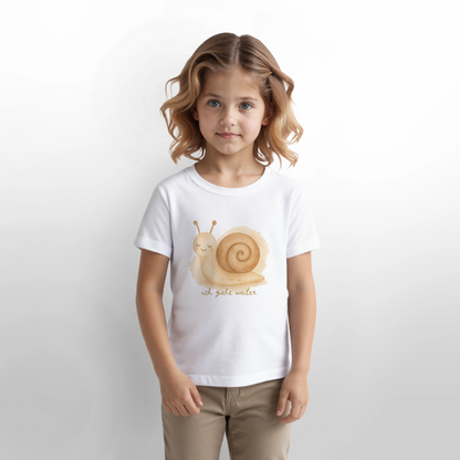 Bio Kinder T-Shirt "ich ziehe weiter" - Weiß