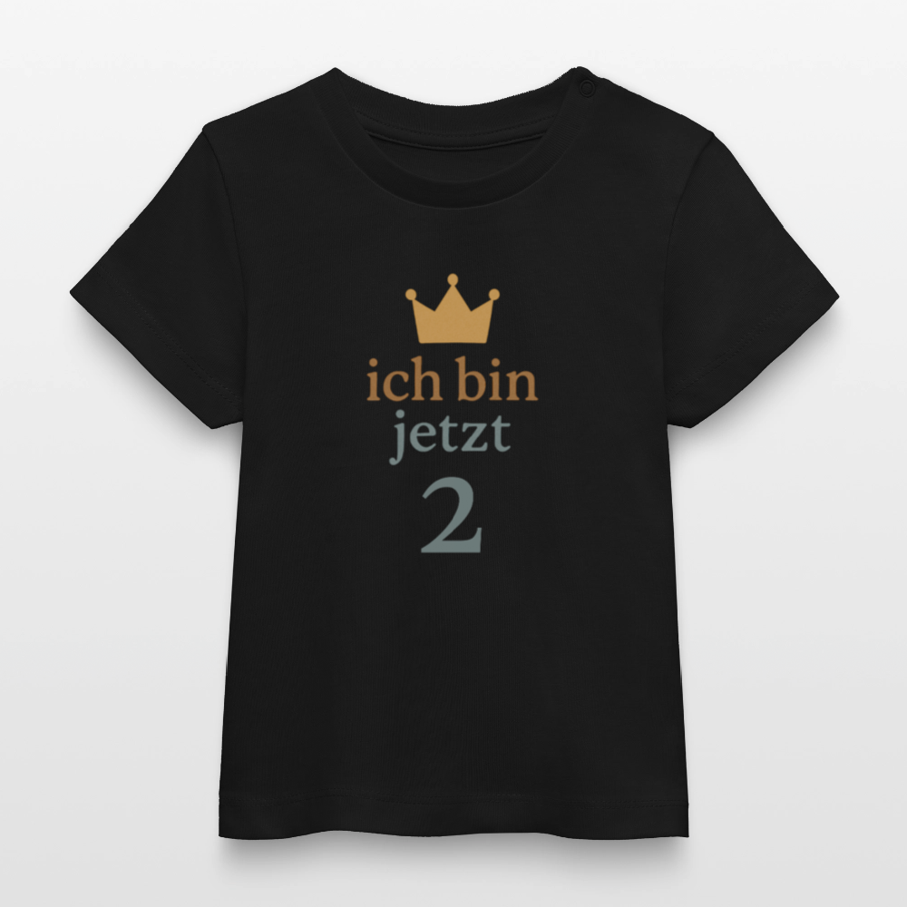 Bio Baby T-Shirt "ich bin jetzt zwei" - Schwarz