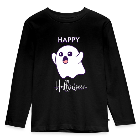 Kinder Langarmshirt "Happy Halloween" - Schwarz