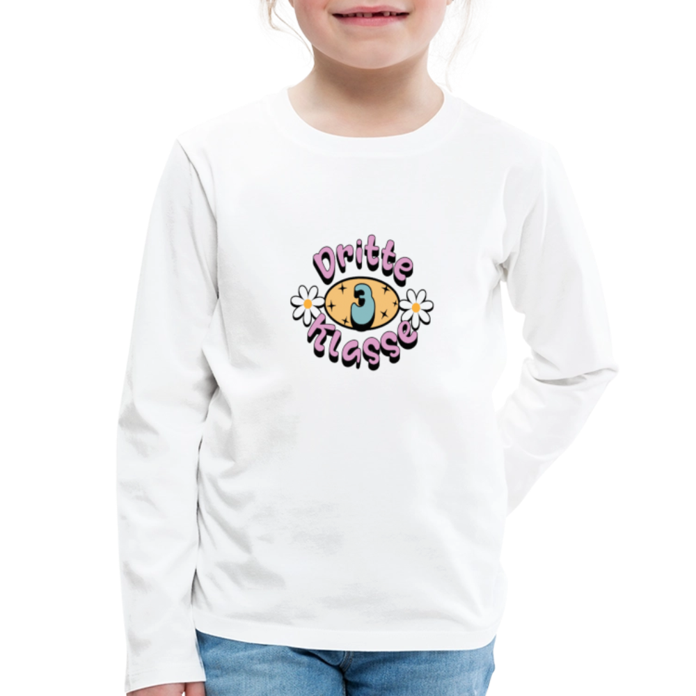 Kinder Langarmshirt "Dritte Klasse" - Weiß