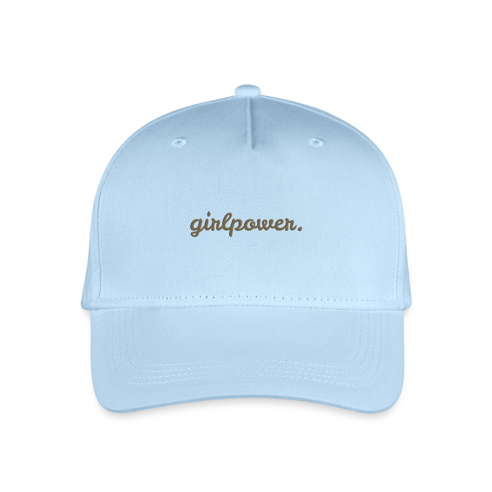 Bio Kinder Kappe "girlpower." - Hellblau