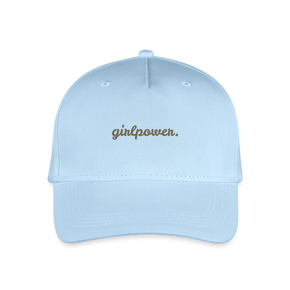 Bio Kinder Kappe "girlpower." - Hellblau