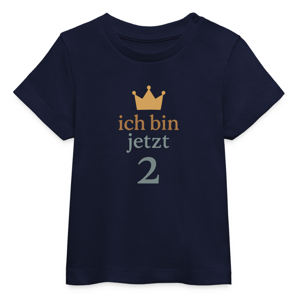 Bio Baby T-Shirt "ich bin jetzt zwei" - Navy