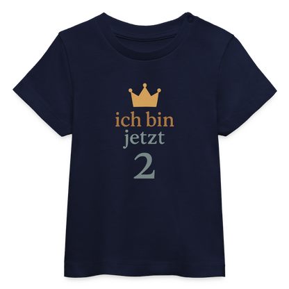 Bio Baby T-Shirt "ich bin jetzt zwei" - Navy