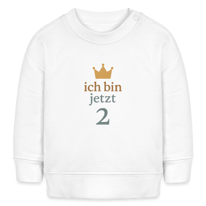 Bio Baby Pullover "ich bin jetzt zwei" - Weiß