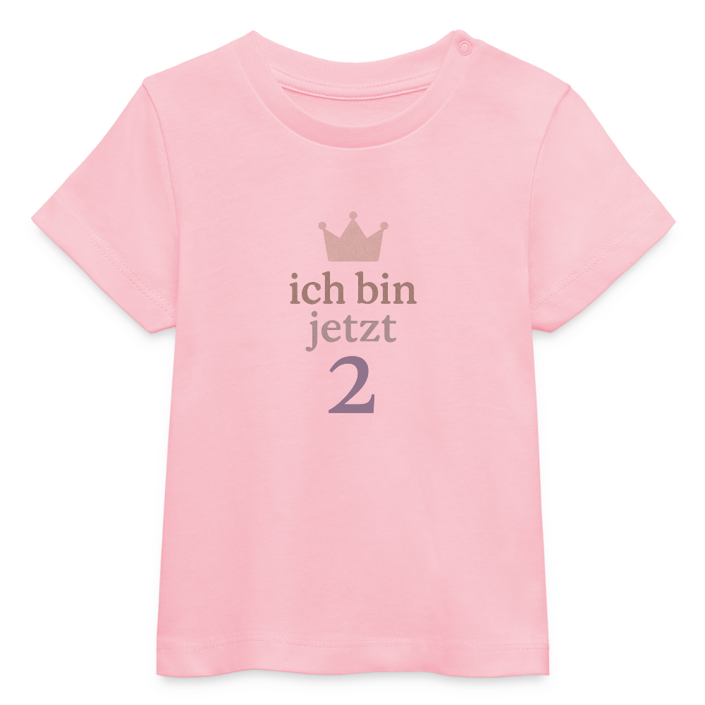Bio Baby T-Shirt "ich bin jetzt zwei" - Hellrosa