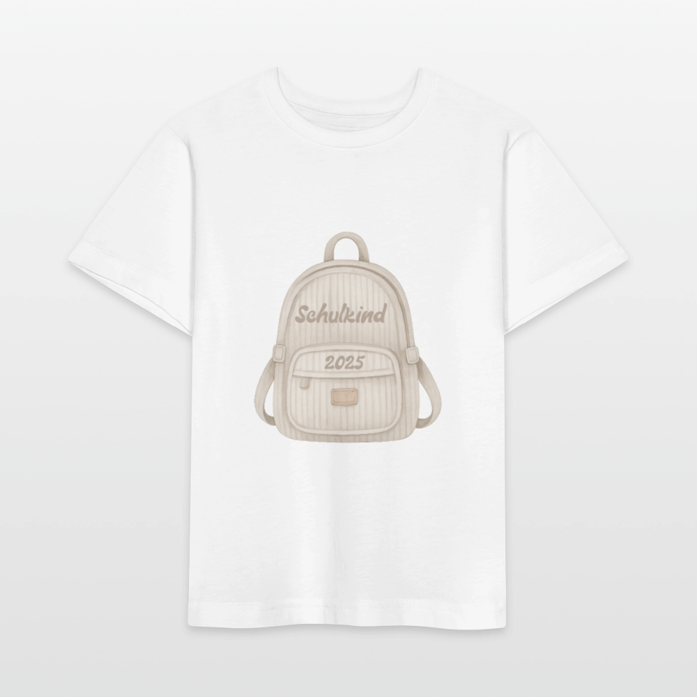 Bio Kinder T-Shirt "Schulkind 2025" - Weiß