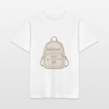 Bio Kinder T-Shirt "Schulkind 2025" - Weiß