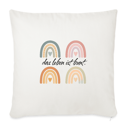 Sofakissen mit Füllung 44 x 44 cm "das Leben ist bunt." - Naturweiß 