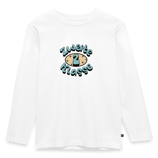 Kinder Langarmshirt "Zweite Klasse" - Weiß