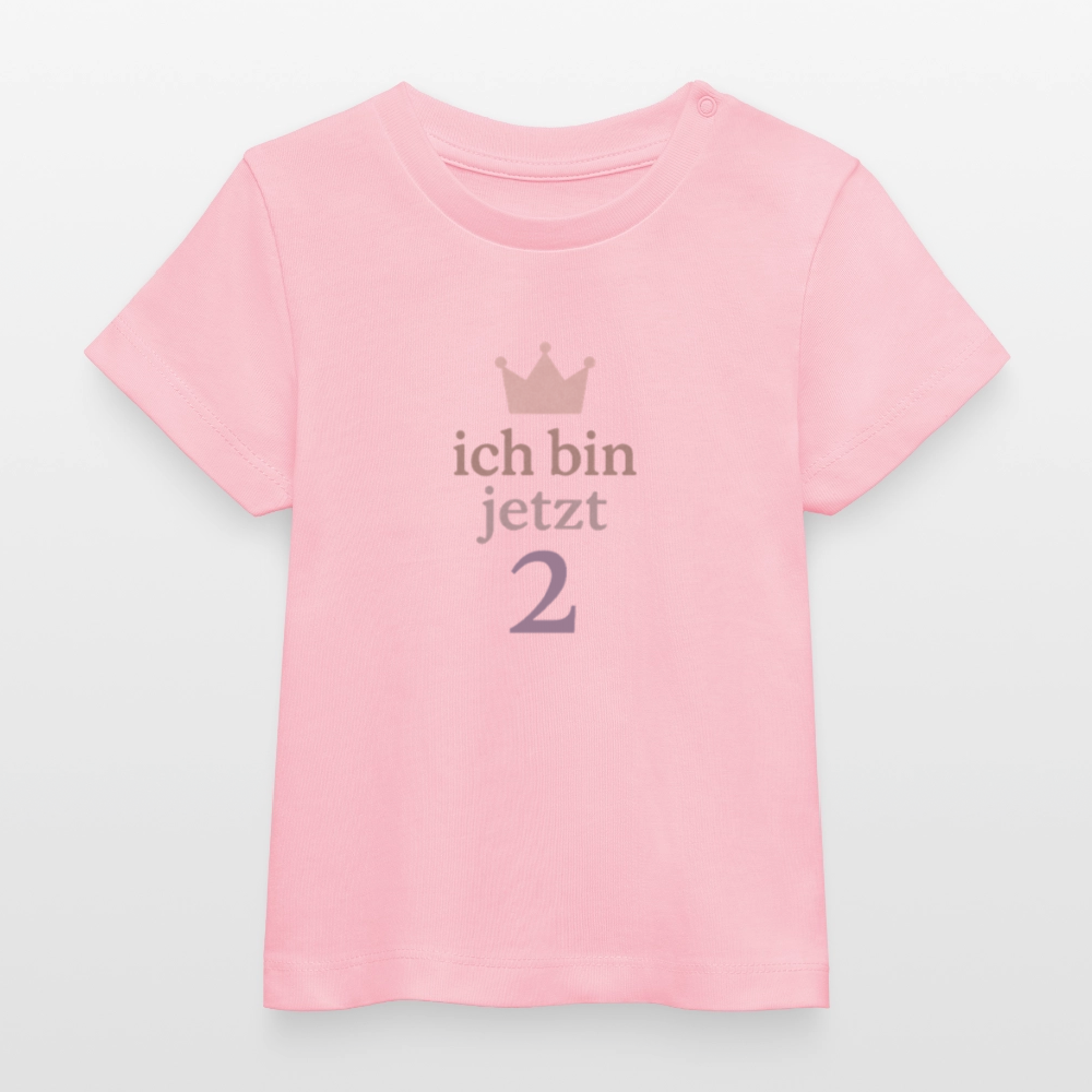 Bio Baby T-Shirt "ich bin jetzt zwei" - Hellrosa