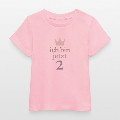Bio Baby T-Shirt "ich bin jetzt zwei" - Hellrosa