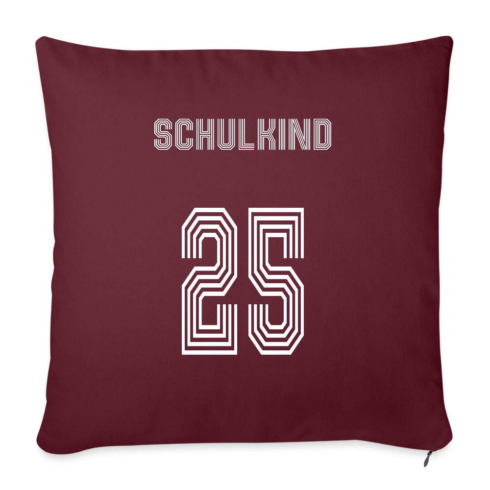 Sofakissen mit Füllung 44 x 44 cm "Schulkind 2025" - Burgunderrot