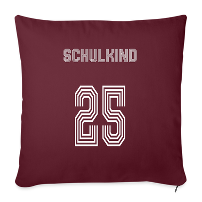 Sofakissen mit Füllung 44 x 44 cm "Schulkind 2025" - Burgunderrot