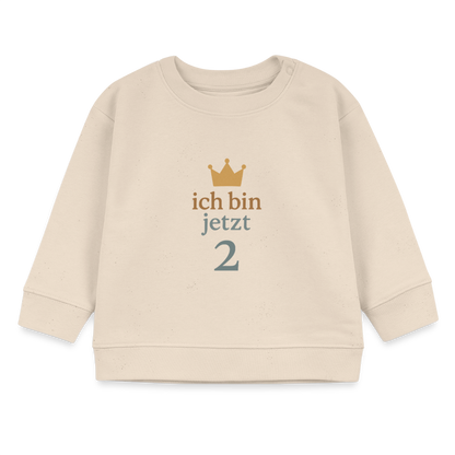 Bio Baby Pullover "ich bin jetzt zwei" - Weißgrau