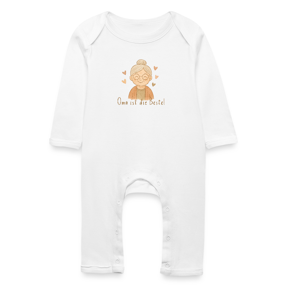 Bio Baby Strampler "Oma ist die Beste" - Weiß