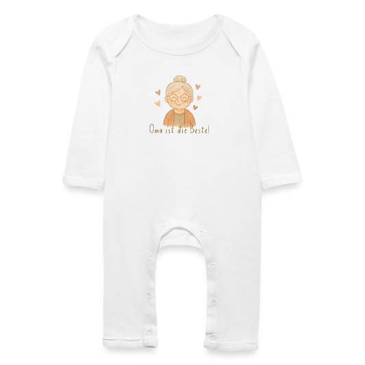 Bio Baby Strampler "Oma ist die Beste" - Weiß