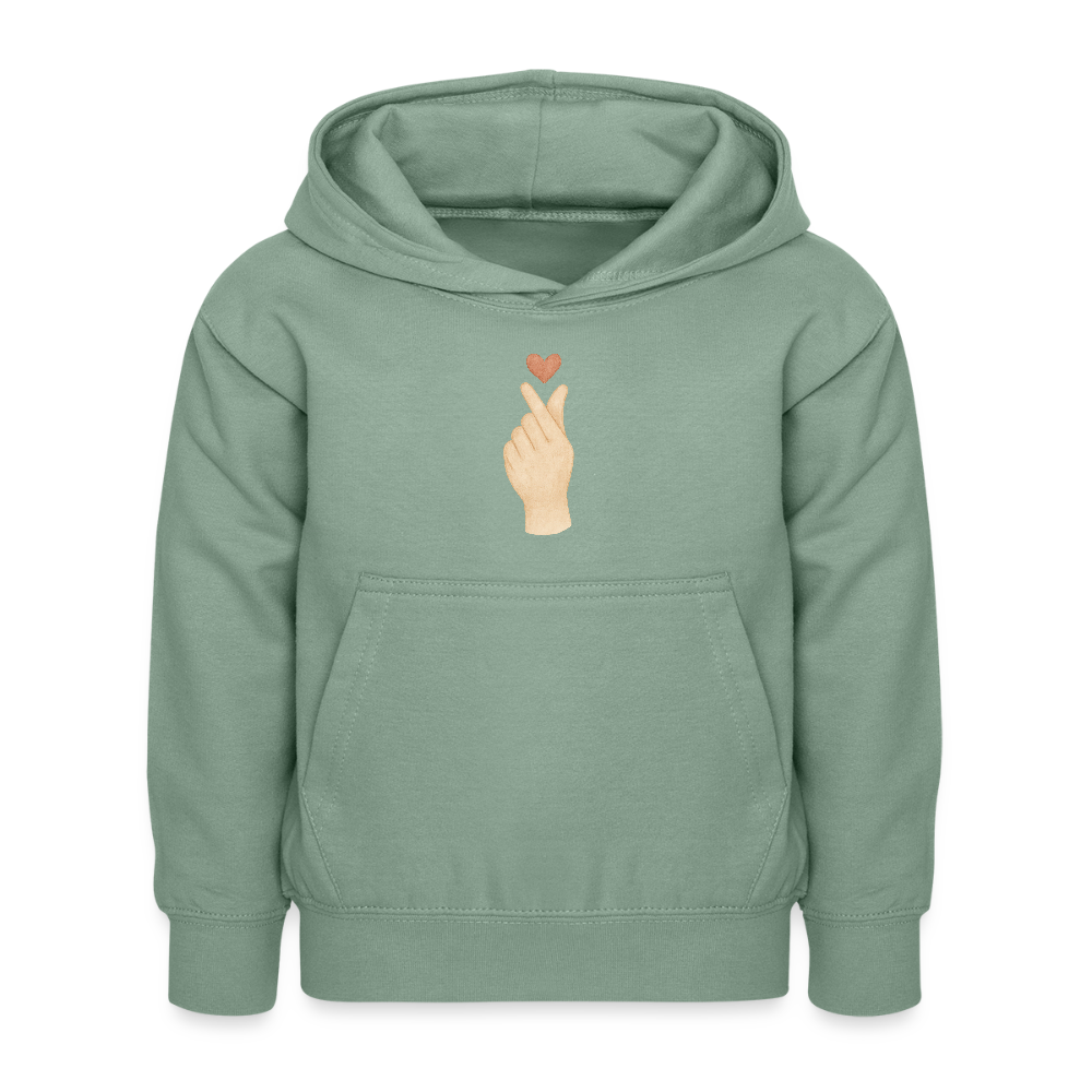 Kinder Kapuzenpullover "Herz" - Graugrün