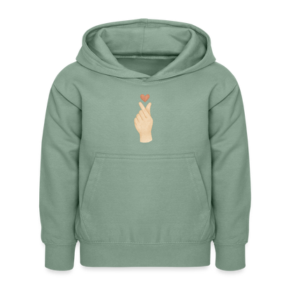 Kinder Kapuzenpullover "Herz" - Graugrün
