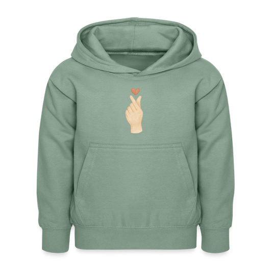 Kinder Kapuzenpullover "Herz" - Graugrün