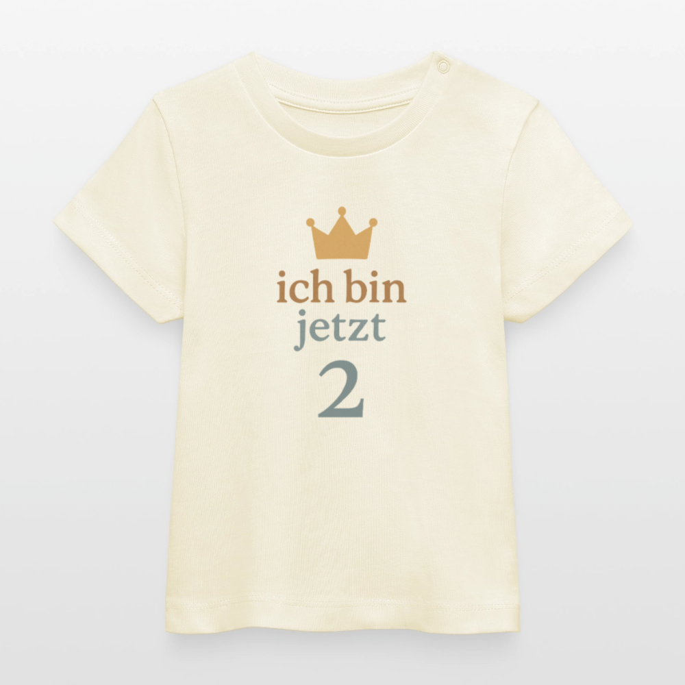 Bio Baby T-Shirt "ich bin jetzt zwei" - Weißgrau