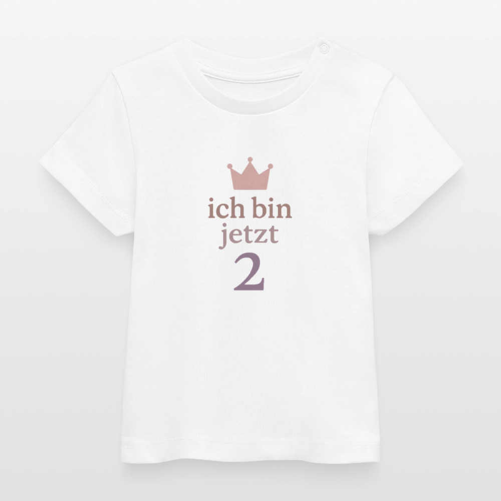 Bio Baby T-Shirt "ich bin jetzt zwei" - Weiß
